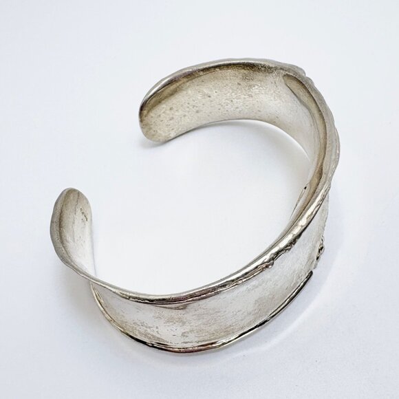 VTG Sterling Silver 925 Silpada Raised Rolled Edge Wide Cuff Bracelet Size L - Picture 4 of 11